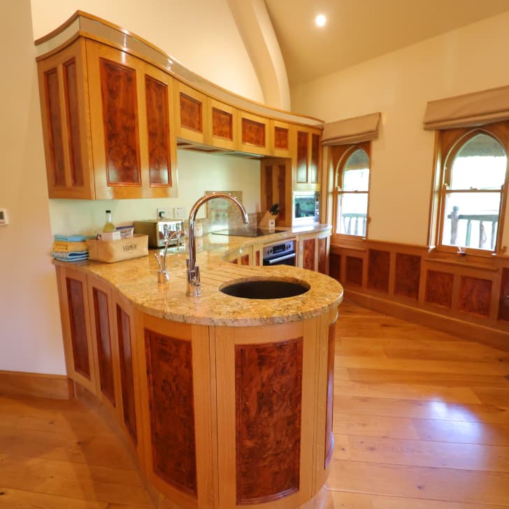 Fully fitted, open plan kitchen